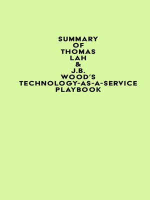 cover image of Summary of Thomas Lah & J.B. Wood's Technology-as-a-Service Playbook